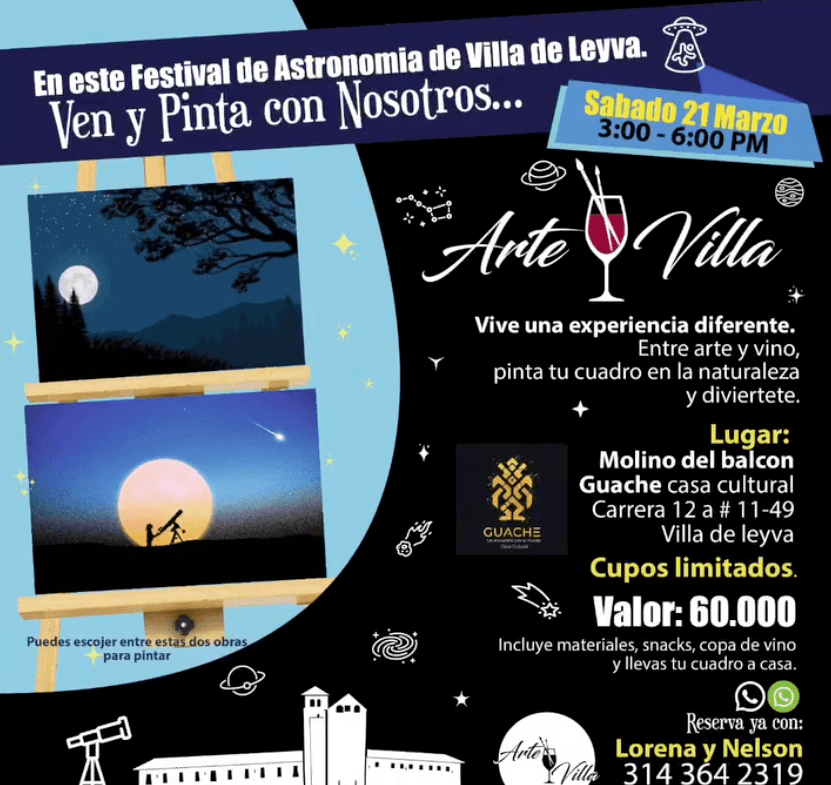 Arte Villa: Pinta bajo las estrellas en el Festival de Astronomía de Villa de Leyva